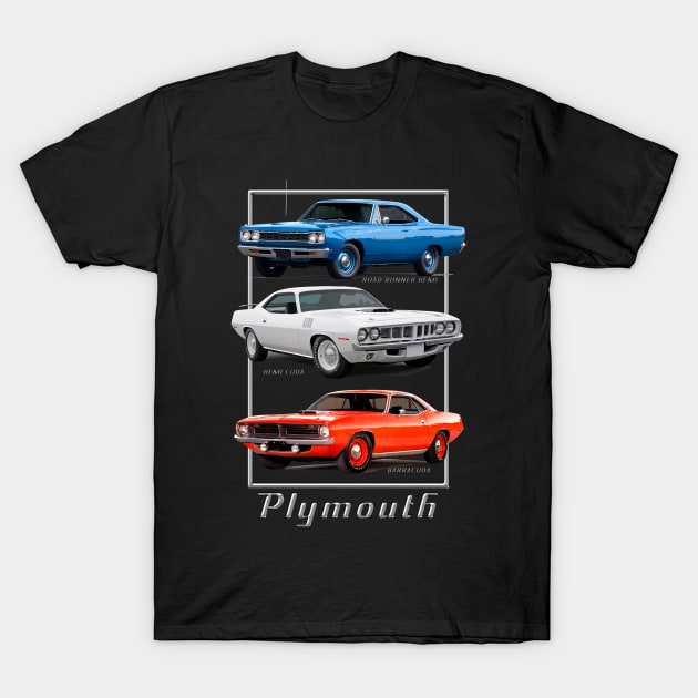 Plymouth American Muscle Car T-Shirt by Jose Luiz Filho